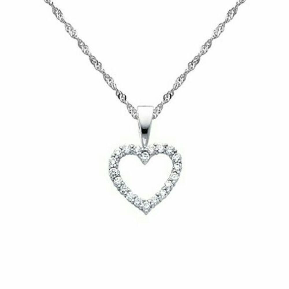 14k Solid White Gold 2pc Necklace